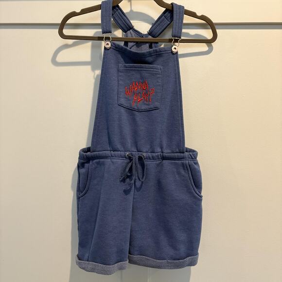 Chucky Halloween Horror Nights Overalls Womens XS Blue Shortalls Embroidered - Picture 6 of 14